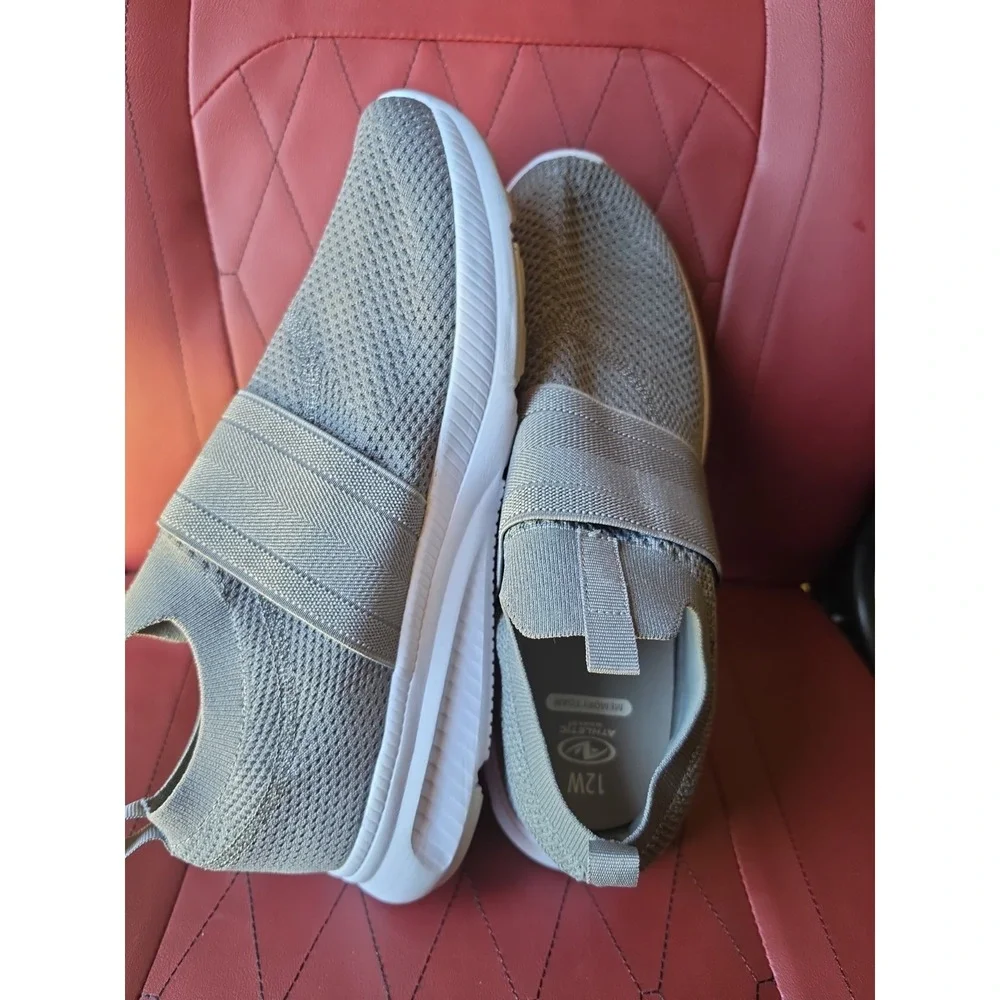 Athletic Works Mens Slip On Sneakers Memory Foam Walking Shoes New Size 12